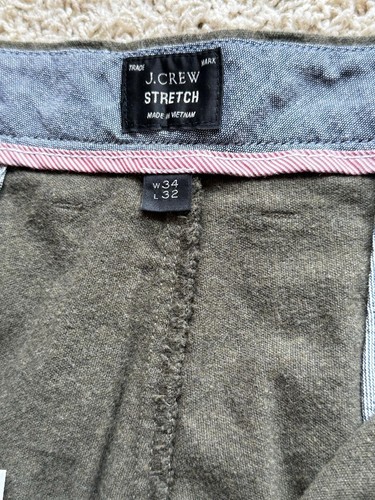 Herren J Crew Stretch dunkelgrün 770 gerade Khakis Größe 34x32 - Bild 3 von 5
