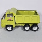 Vintage 1970s Tonka Hydraulic Dump Truck Lime Green Pressed Steel XR-101
