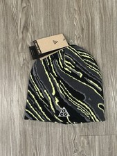 Nike ACG Peak Big Bend Black/Green/Grey Reflective Beanie HV7016-077 Rare