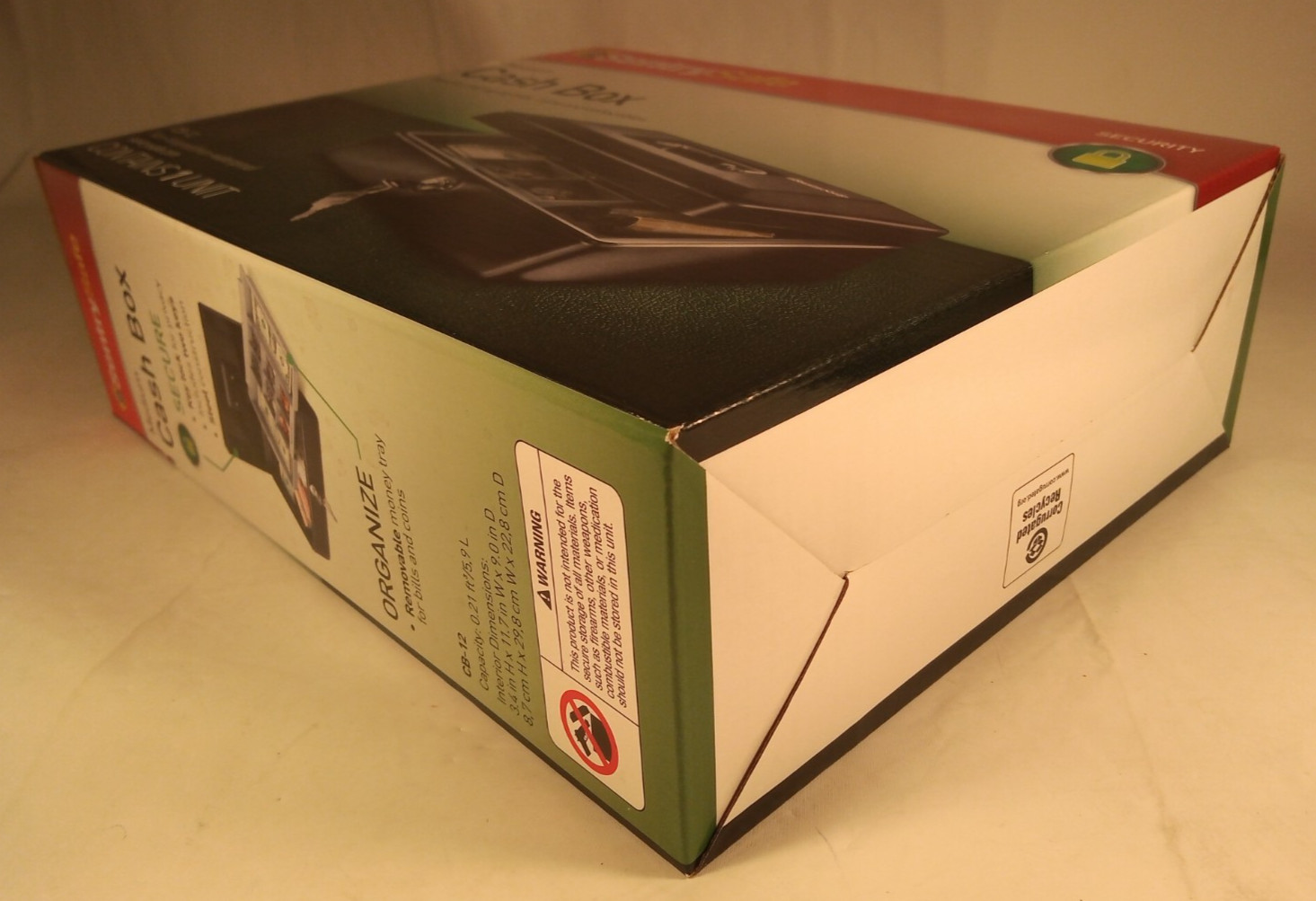 Sentry Safe CB-12 Black Steel Keyed Medium Cash Box 3.4 x 11.7 x 9 in. - 2 Keys