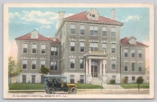 Vintage St. Elizabeth Hospital Granite City IL White Border Postcard