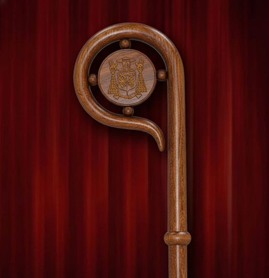 Wooden CROZIER Polish Staff Crosier Bishop Quality Craftsmanship, 72'' Christmas