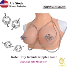 Fashion Nipple Clamps Metal Chain Adjustable Breast Clips Couple Fetish Games