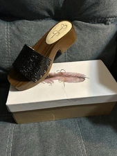 Jessica Simpson Women’s Mule Sandals Size 8M Black with Silver Accents