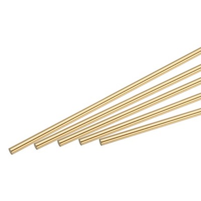3.2mm Diameter 305mm Length Brass Solid Round Rod for DIY Craft 10Pcs