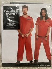 Party King NEW adult inmate prisoner costume Halloween fits up to 44