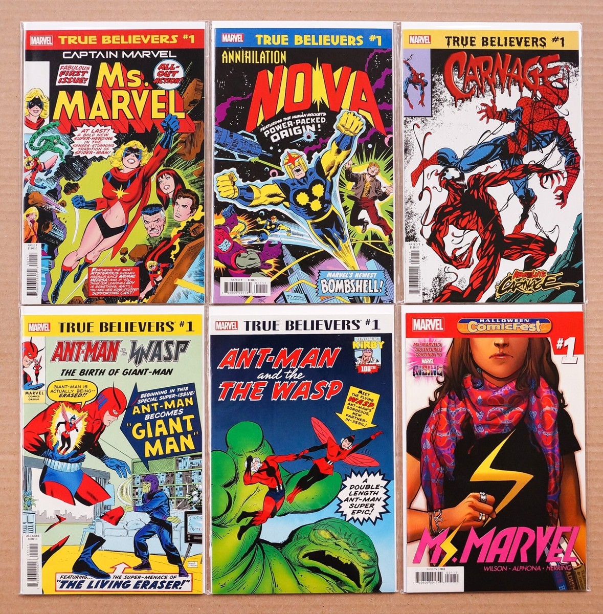 Marvel Comics True Believers Lot of 6 Comic Books, Ms. Marvel, Ant