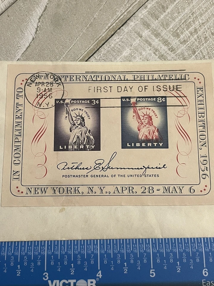 1956 First Day Liberty 3 Cent Stamps On Envelope - Image 3 of 4