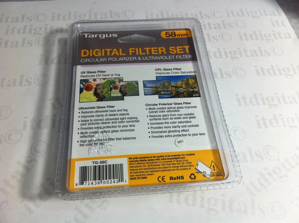 58mm Circular Polarizing + UV CPL CIR-PL Glass Lens Filter 58 mm Multi-Coated MC - Image 3 of 3