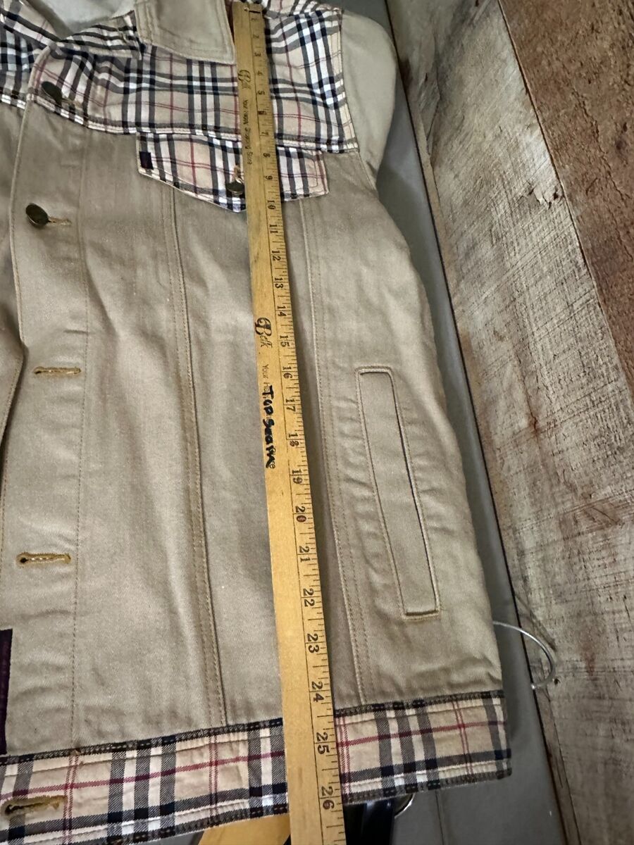 Vintage The Hip-Hop Elements Denim and Plaid Jacket Men's Vintage The Hip-Hop Elements Denim and Plaid Jacket Men's