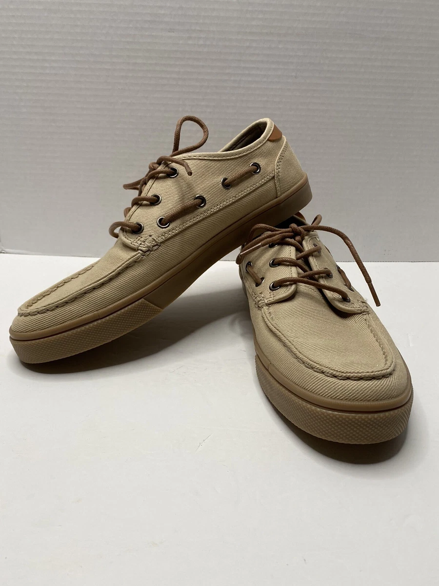 Toms Dorado 10013286 Mens Beige Canvas Loafers Slip Ons Boat Shoes Shoes