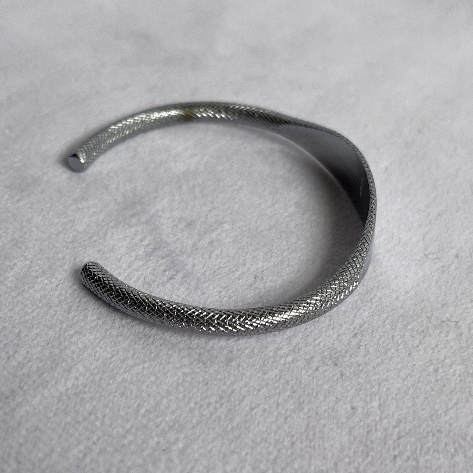 Silver Tone ID Cuff Snake Scale Pattern Bracelet … - image 2