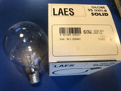 LAES/ BELLIGHT GLOBELAMPE  GLÜHLAMPE G95 E27 60W KLAR  ø 95mm  DIMMBAR !!!