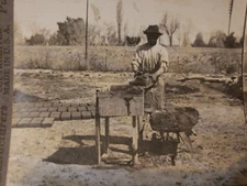 Stereoview Real Photo Molding And Drying Adobe Brick Mendoza Argentina Antique 