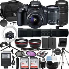 Canon EOS 2000D Vlogger Kit: EF-S 18-55mm,EF 75-300mm & 420-800mm Lenses,+More