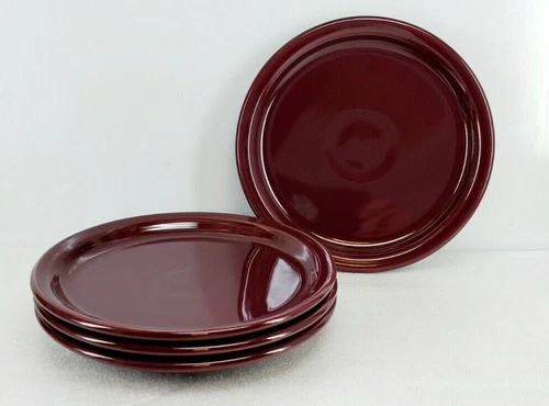 4 BISTRO buffet Luncheon PLATES set LOT claret wine FIESTA 9" NEW