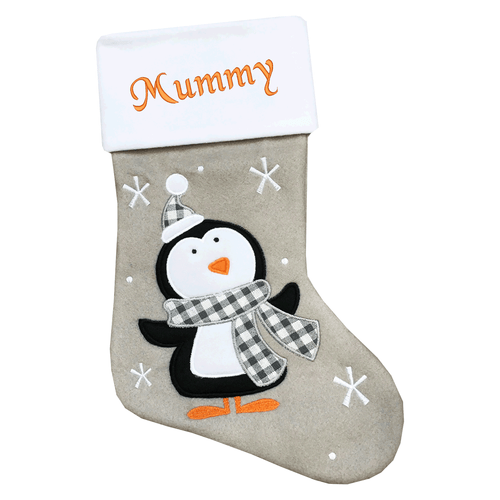 Personalised Embroidered Christmas Stocking Deluxe Silver Santa UK Xmas Luxury - Picture 18 of 23