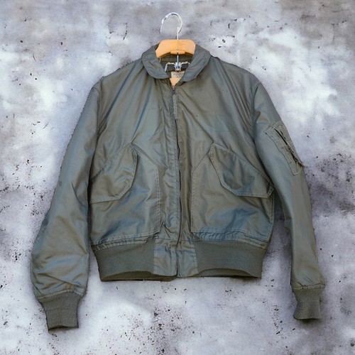 Vintage Military Bomber Jacket Flyers Summer Green Men's Size Large 42-44 CWU