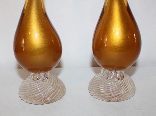 Pair of Gold Rooster's by Barovier / Italy 1940 / Glass Encased 18k gold Dust - Picture 8 of 11