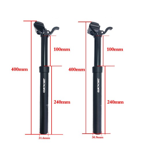 Gotero manual de bicicleta MTB poste de asiento de bicicleta altura ajustable hidráulico 30,9/31,6 mm - Imagen 2 de 12