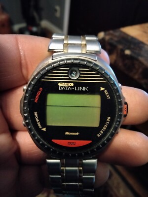 Rare 1990s Vintage NASA Approved TIMEX MICROSOFT Data-link 150 Digital Watch