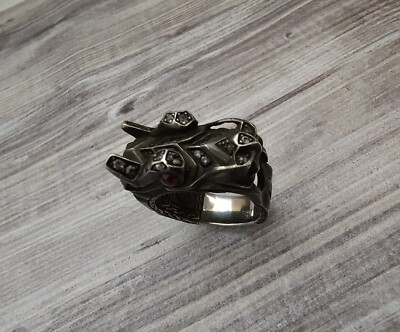 John Hardy Men's Sterling Silver Legends Naga Dragon Head Gemstones Ring 