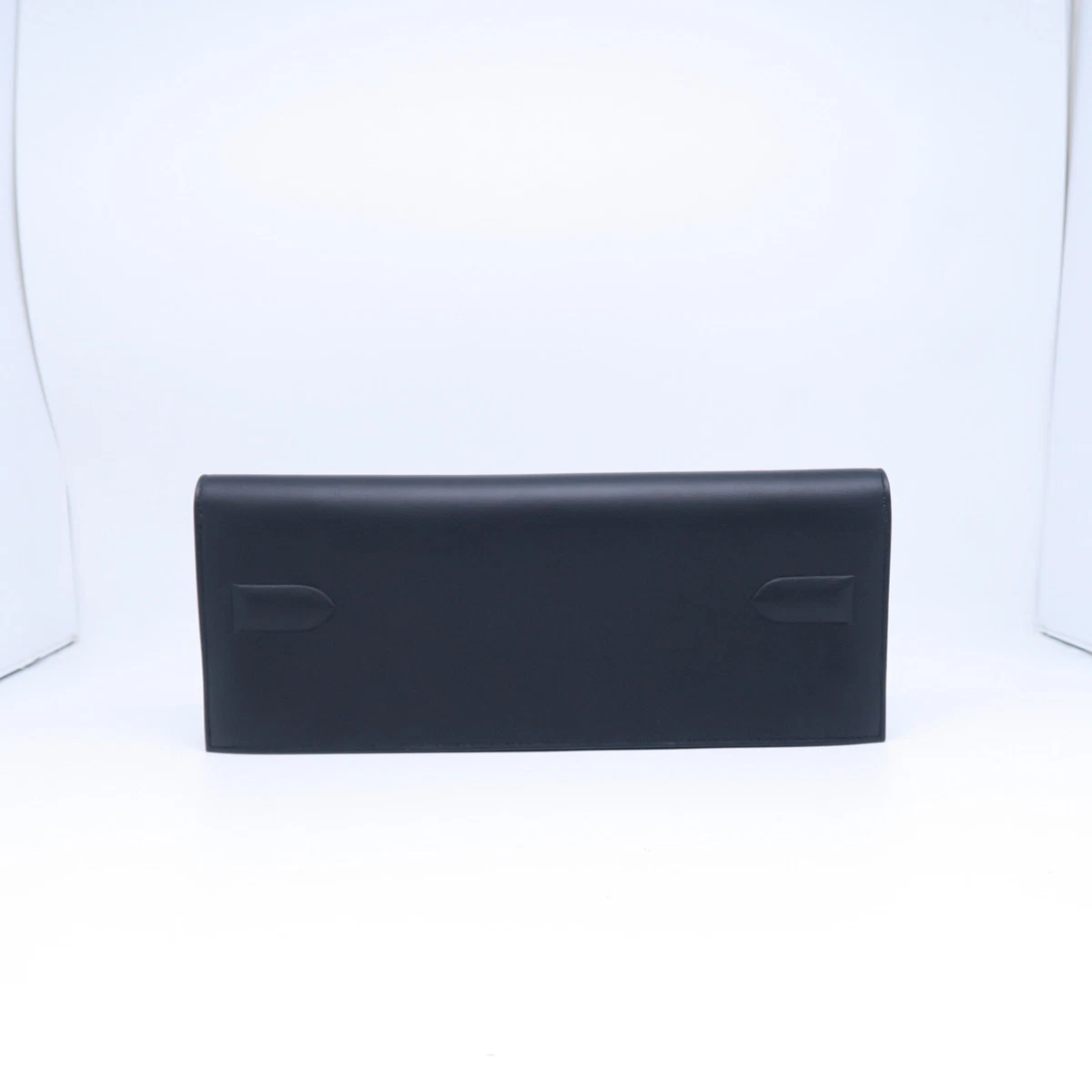 HERMES Evercalf Shadow Clutch 29 Black 122575