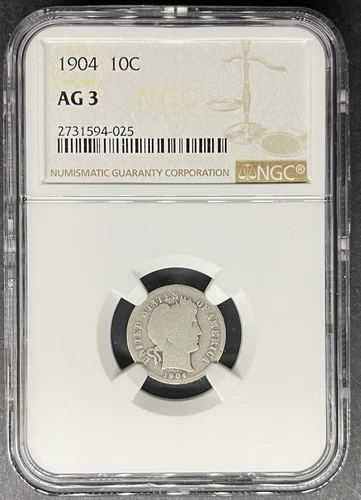 1904 Barber Dime NGC AG-3, Buy 3 Items, Get $5 Off!!