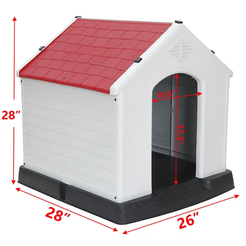 28 Zoll/32 Zoll H Outdoor Hundehaus wetterfest Tierheim Hundeheuche 4 Farben - Bild 20 von 73