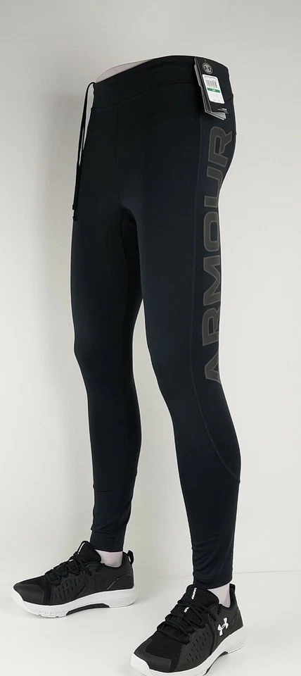 UNDER ARMOUR MENS TRAINING LEGGINGS UA IGNIGHT COLDGEAR COMPRESSION BLACK RRP£75 - Image 2 of 4