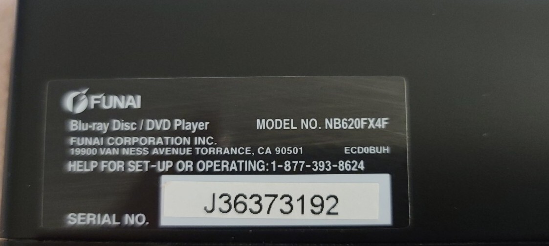 FUNAI BLURAY DVD PLAYER  NB620FX4F TESTED AND WORKS 