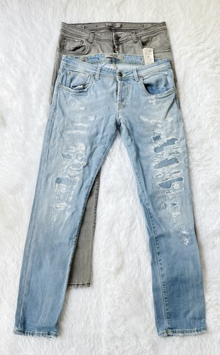 2 Pair Men's LIU JO Jeans Dark Grey \u0026 Light Blue Wash Slim Size 47 Made in  Italy | eBay