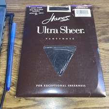 Hanes Ultra Sheer Pantyhose, sheer Sandalfoot, Size B Jet Black NEW
