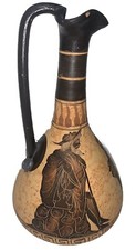 Vtg Copy Classical Period 450 Ancient Greek Pottery Decanter Pitcher Home Decor