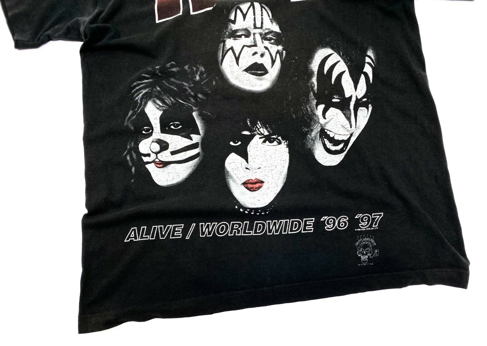 Rare Vintage 90s Kiss Alive Worldwide 96 97 Tour Band Tee Shirt