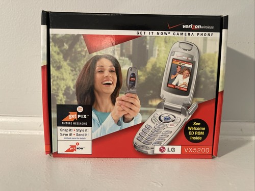 LG VX5200 Silver Verizon Cellular Flip Cell Phone - New In Box - Afbeelding 1 van 6