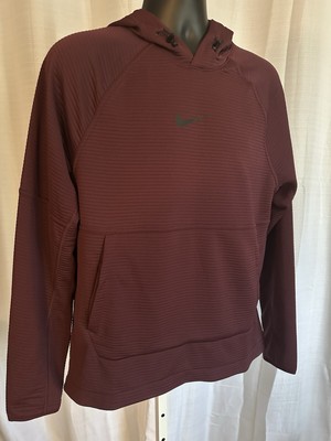 Nike Pro Dri-FIT Fleece Fitness Maroon Pullover Hoodie Men s Medium DV9821-681