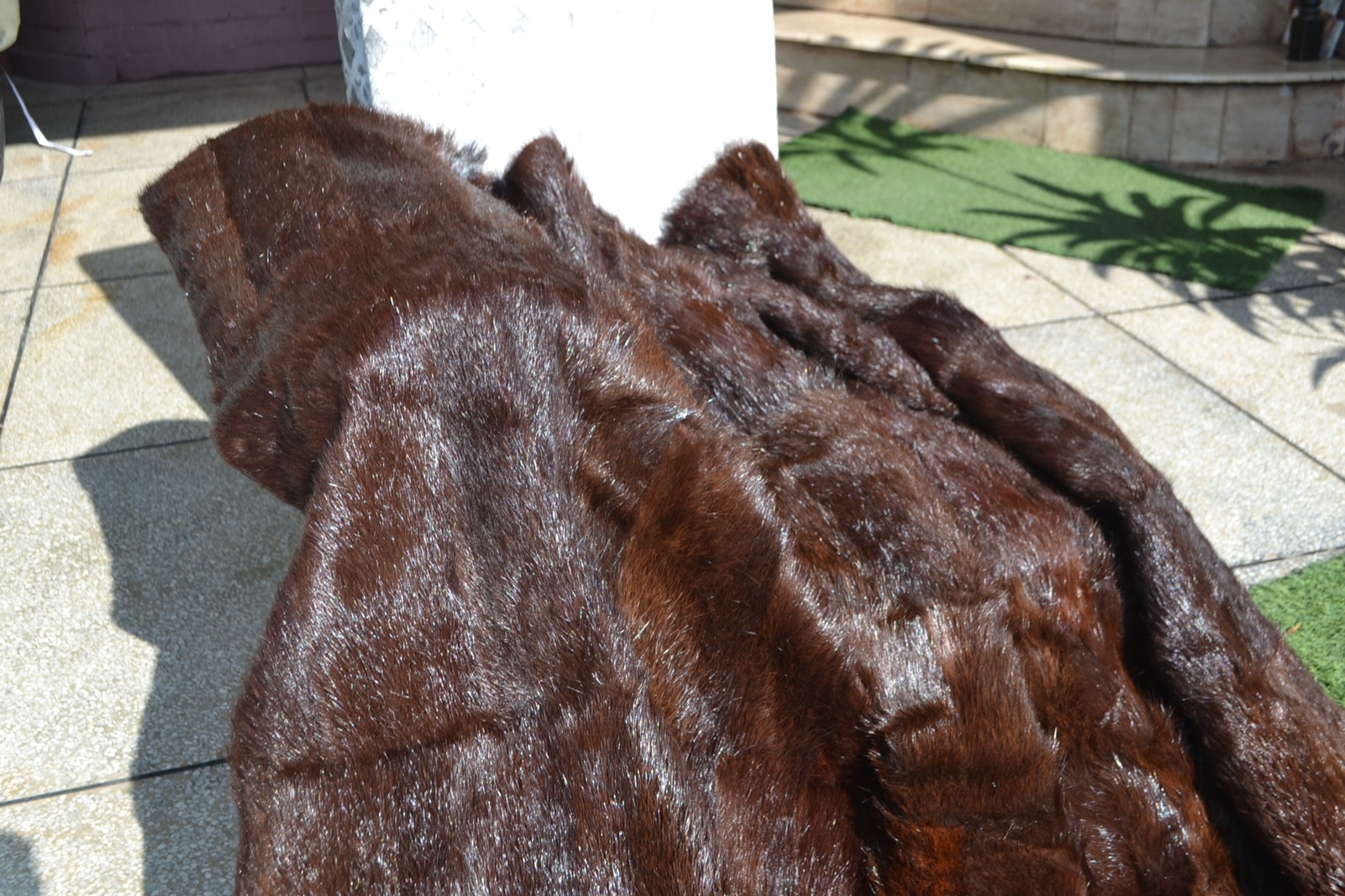 Genuine Real Natural Nutria Beaver Fur Blanket King Size throw 83"x73" Rug 4733 eBay