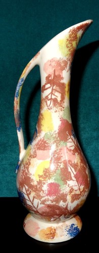 Pottery-USA Mid Century Pitcher Vase Vintage Ewer Vase Handmade Multi Color READ - Picture 8 of 9