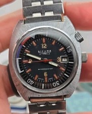 Rare Sicura Mens Dive Watch For Repairs 2 Rot...