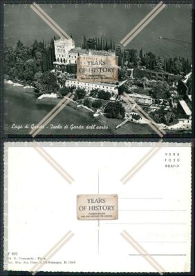 Foto AK Gardasee Isola del Garda Lombardia Lago Villa Borghese Luftbild 