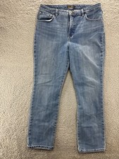 Lee Women's Straight Leg Relaxed Fit High Rise Denim Pants Blue Jeans Bottoms 14