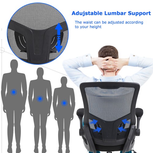 Home Office Chair Desk Chair Mesh Computer Chair with Lumbar Support - Photo 2/16