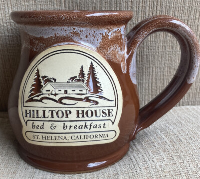 Hilltop House Bed & Breakfast CA Coffee Mug Deneen Pottery Handmade Cup EUC!!