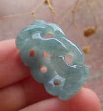 Video Certified Green 100  A JADE Jadeite Knotted RING USA. 10.25    636173 AS