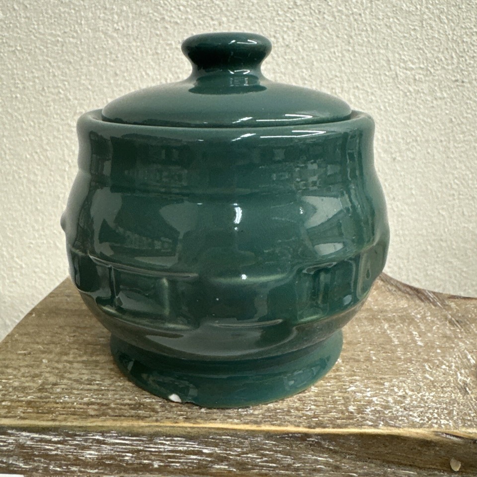 Longaberger USA cream sugar and crock. Pier One pitcher hand painted