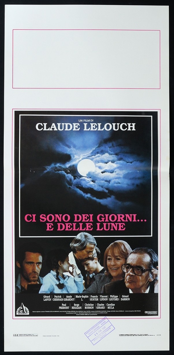 Locandina originale film Ci sono dei giorni... e delle lune (1990) - Regia di Claude Lelouch
