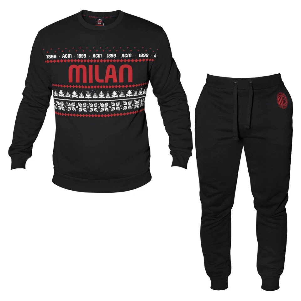HERMET Tuta Homewear Uomo MILAN Prodotto Ufficiale Cotone Felpato NATALE