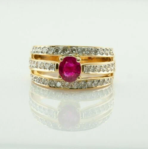 Rubin Echtschmuck-Ringe mit Diamant