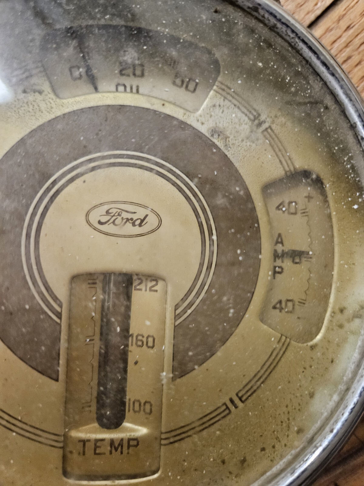 1936 38 Ford Vintage Gauge Cluster Oil Amp Water Temperature eBay